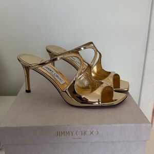 Jimmy Choo Gold Strappy Heels